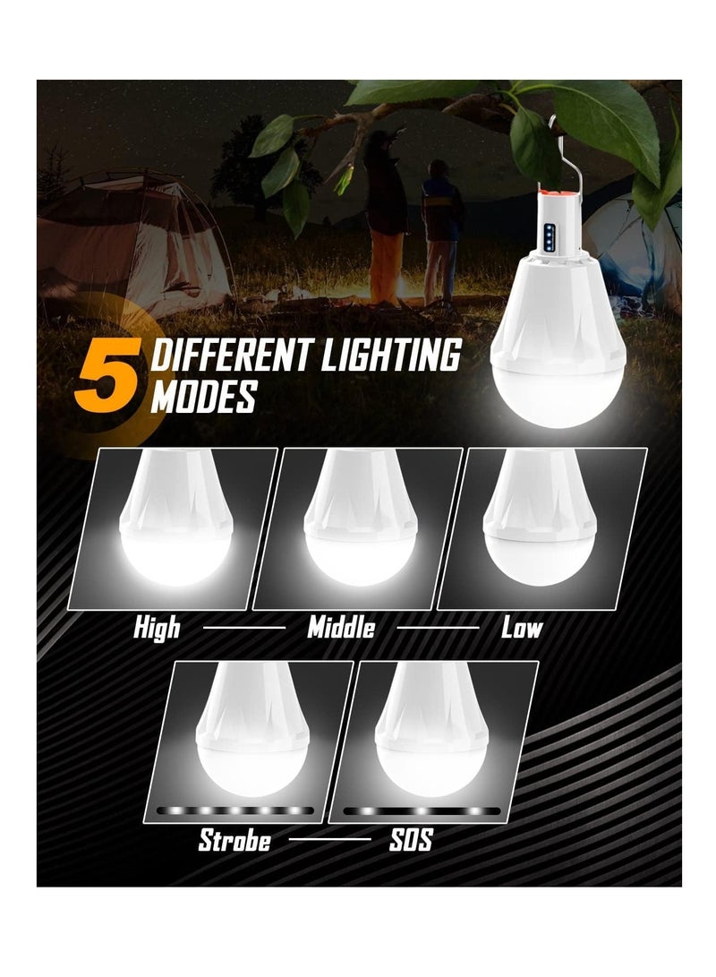 8000mAh Rechargeable Camping Lights for Tents - 5000 Lumens, 60W LED Lantern with Power Display, 5 Light Modes, Waterproof, Portable for Outdoor Fishing, Hiking, Emergency