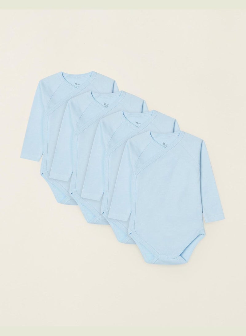 Zippy 4-Pack Crossover Bodysuits For Baby Boys