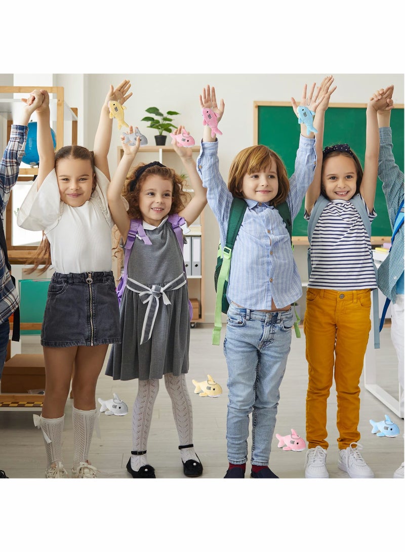 8Pcs Mini Stuffed Animal Soft Shark Plush Toys bulk Tiny Shark Plush Keychain Mini Backpack Keychain On Keychain for Boys Girls Goody Bag Fillers Multicolor