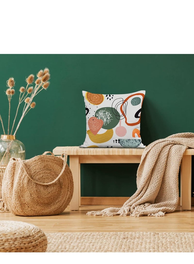 Abstract Art Mid Century Modern Throw Pillow Covers 18x18 Colorful Boho Aesthetic Floral Geometric Minimalist Pillow Covers for Couch Outdoor Decor Set of 4