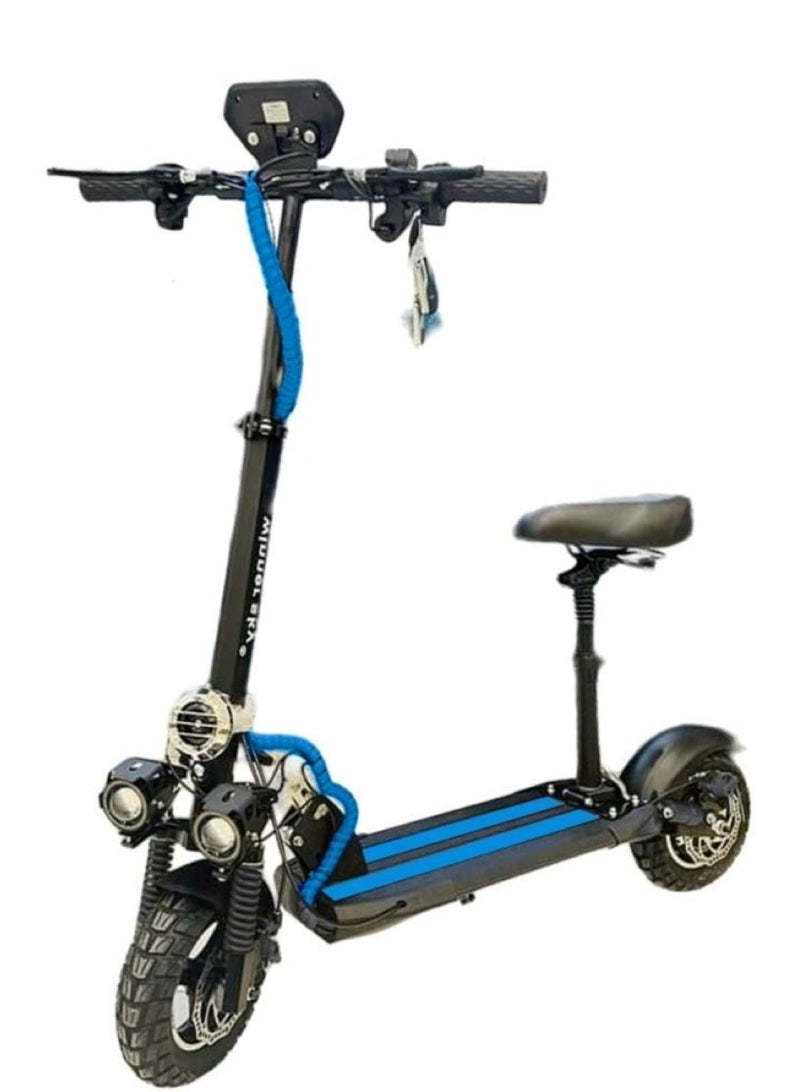 Electric Scooter with Bluetooth and Speed Meter Motor 1000W and 36v 10Ah Battery Blue