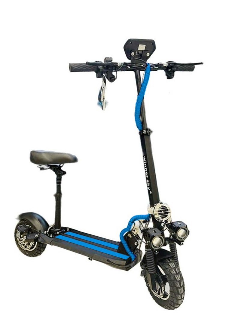 Electric Scooter with Bluetooth and Speed meter Motor 1000W and 36V 10Ah Battery Blue