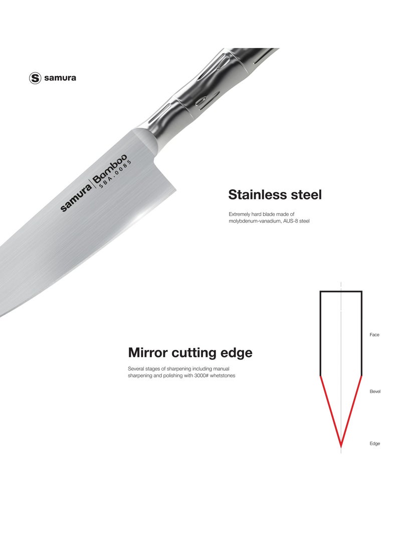 Samura Kitchen Knives Set of 4 | Paring Knife, Utility Knife, Slicing Knife, Chef's Knife | AUS-8 Steel Manganese Blade | Polypropylene Handle | Lightweight | Professional Grade | Precision Cutting