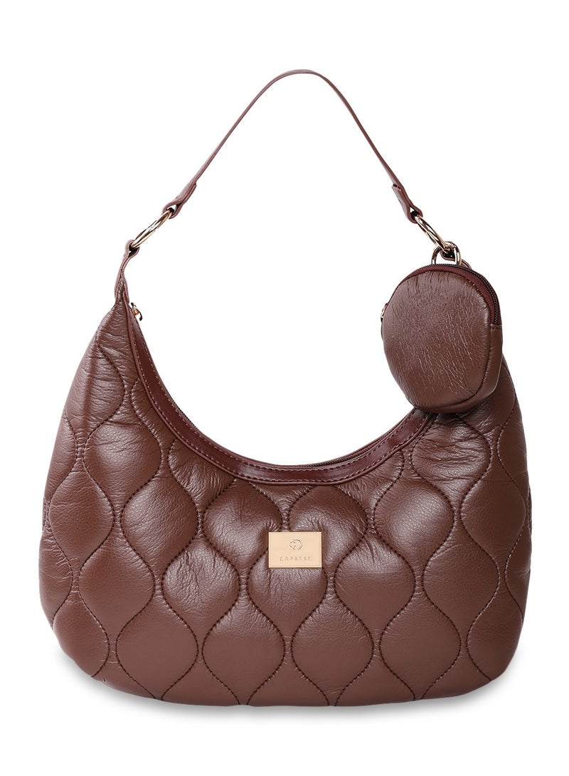 Caprese Briar Abstract Brown Faux Leather Medium Hobo Handbag