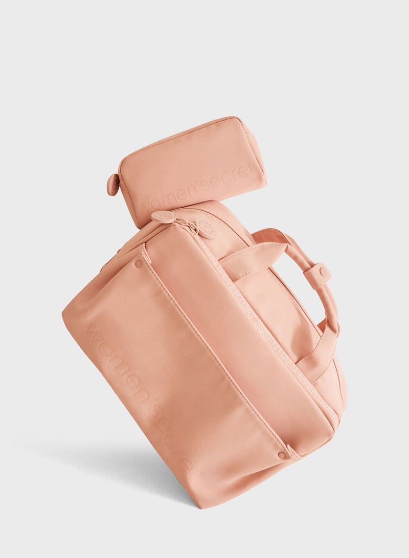Top Handle Zip Over Cosmetic Bag