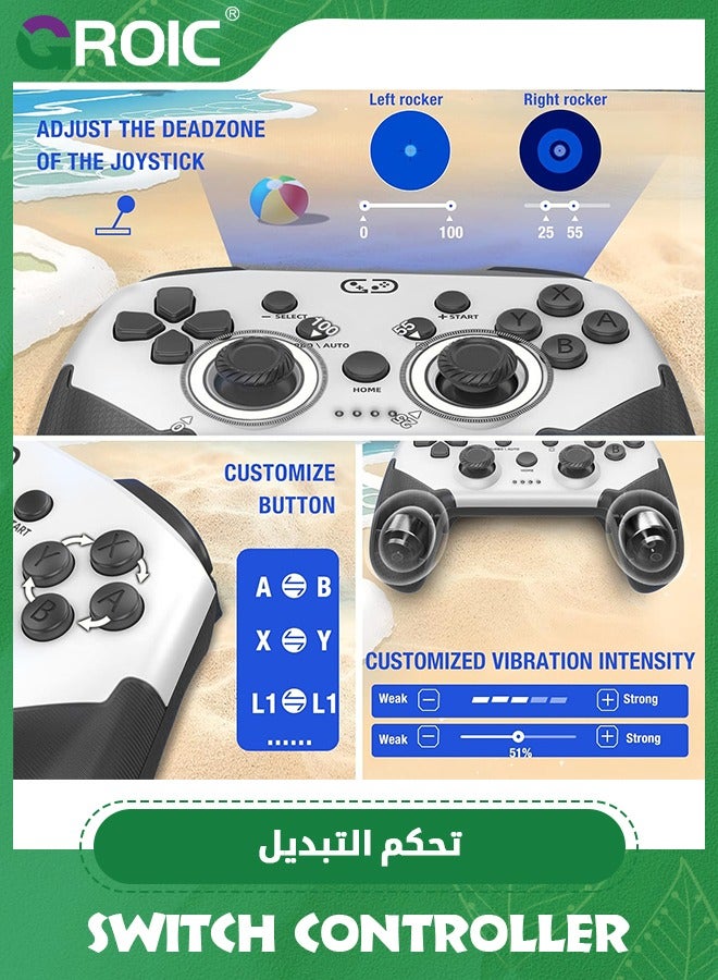 Switch Pro Controller, Wireless Switch Controller For Switch/OLED/Lite, Switch Remote Compatible With IOS/Android/PC Supports App with Programmable, TURBO, Wake Up Function
