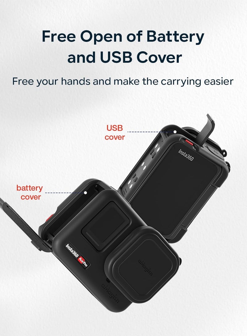 Silicone Protective Case for Insta360 Ace Pro, Shock Proof Protection Silicone Case, That Includes A Lens Cover For The Insta 360 Ace Pro Protective Accessories, with Anti-lost Rope