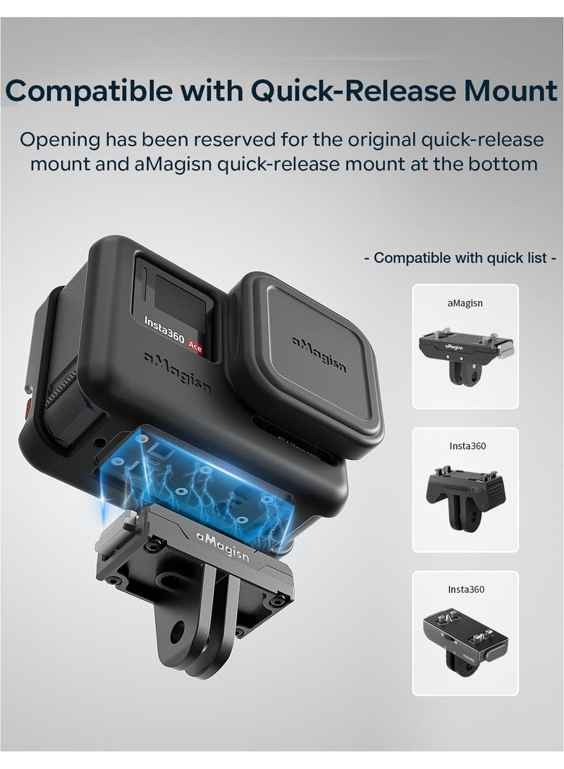 Silicone Protective Case for Insta360 Ace Pro, Shock Proof Protection Silicone Case, That Includes A Lens Cover For The Insta 360 Ace Pro Protective Accessories, with Anti-lost Rope