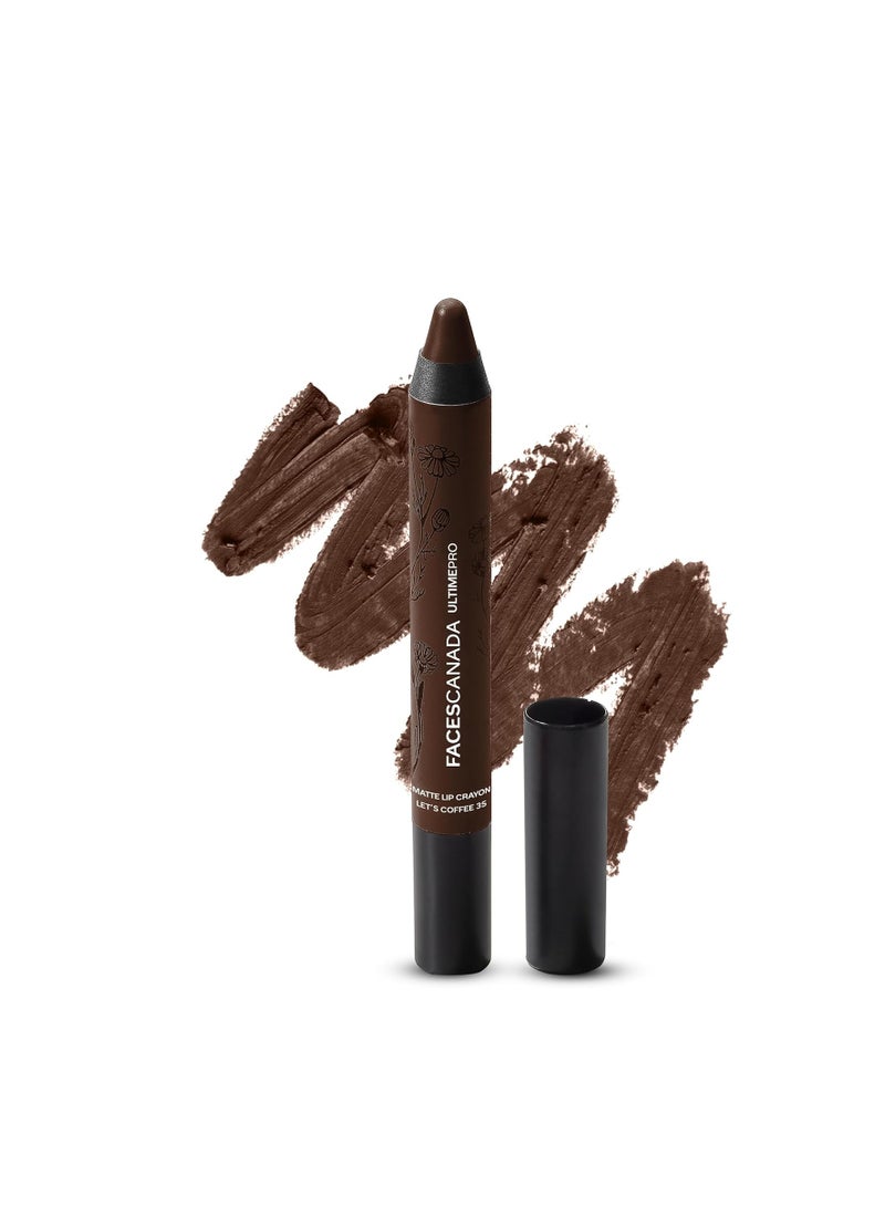 Matte Lip Crayon - Make Me Mine  Brown  2.8G   8Hr Long Stay   Smooth Creamy Matte Texture | Intense Color In 1 Stroke  Hydrates With Chamomile and Cocoa Butter