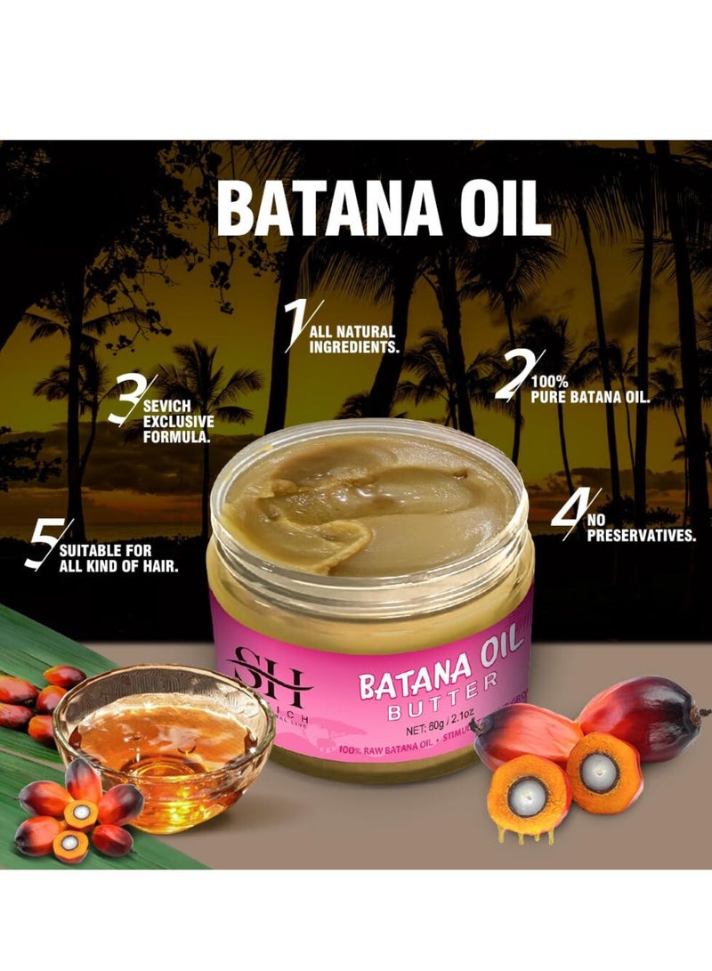 60g Batana Oil Hair Butter for Hair Growth Pure 100% Raw Batana Oil for Hair Growth Organic Natural Hair Growth Oil Effective Against Hair Loss Promote Hair Regrowth Repair Damaged Hair