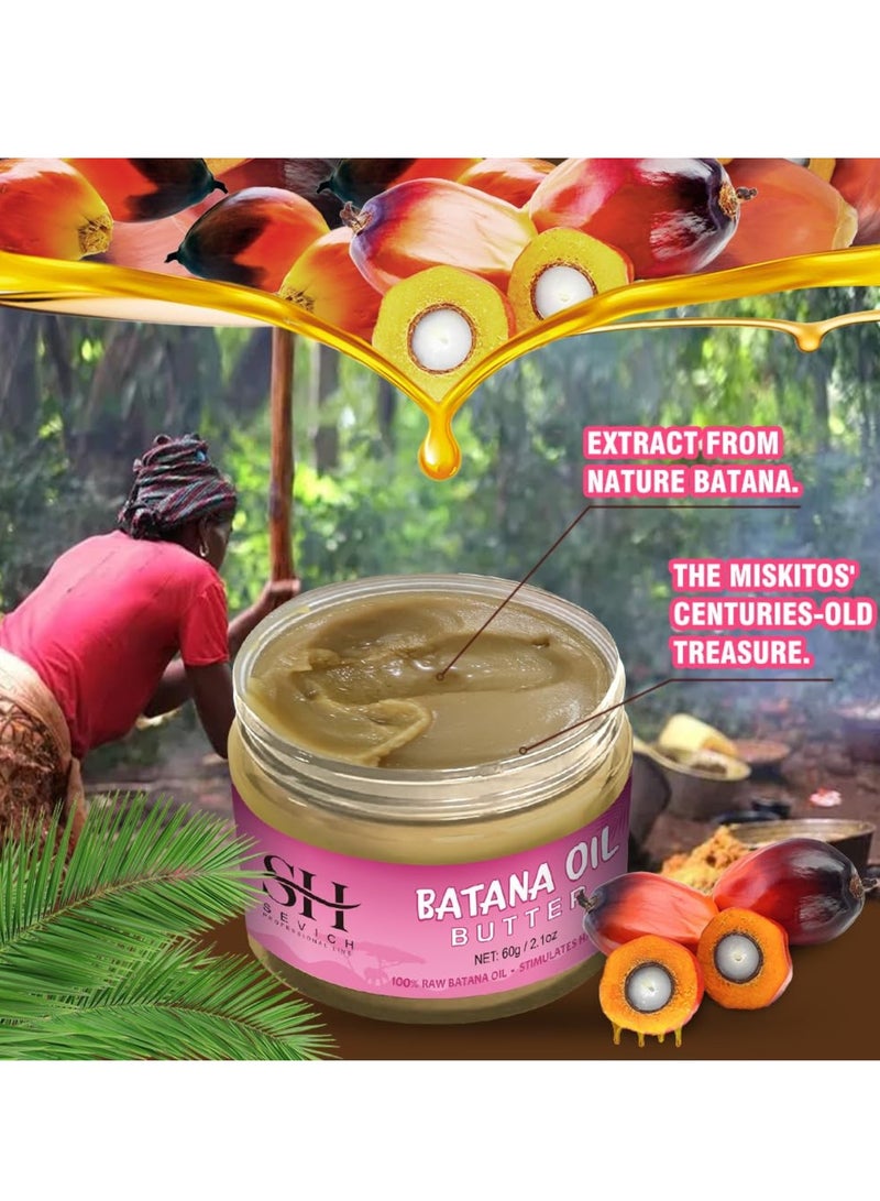 60g Batana Oil Hair Butter for Hair Growth Pure 100% Raw Batana Oil for Hair Growth Organic Natural Hair Growth Oil Effective Against Hair Loss Promote Hair Regrowth Repair Damaged Hair