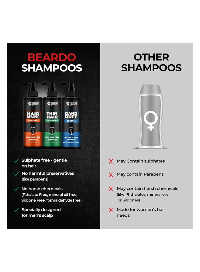 Beardo Hair Growth Vitalizer Shampoo, 200 ml | Shampoo for Men | Promotes Hair Growth | Sulphate and Paraben Free Shampoo | With Onion Oil & Biotin