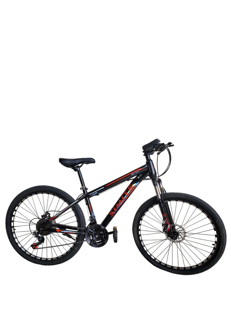 Shard Mountain Bike 26 Inches, Carbon Steel, 21 Speed, Dual Disc Brake, Front Suspension, red…