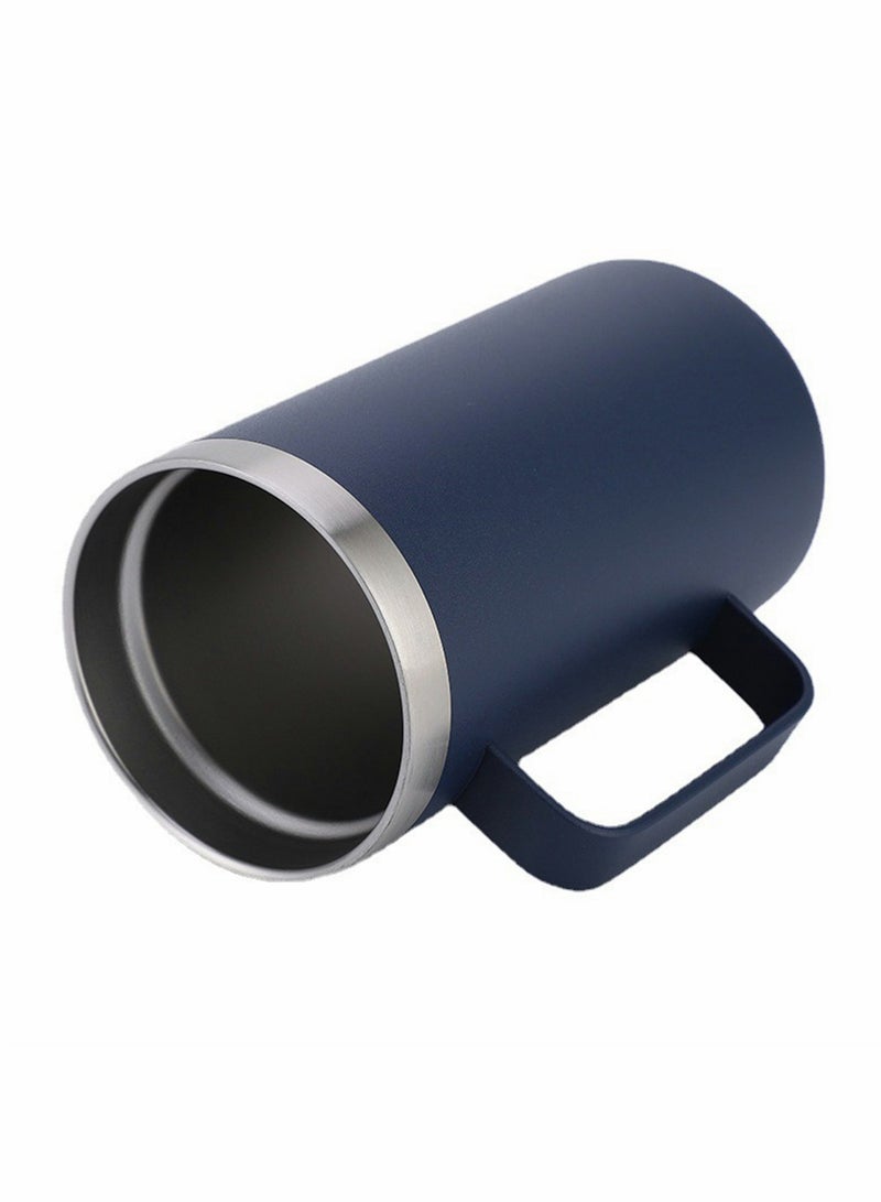 Coffee Mug, 22 Oz Stainless Steel Insulated Coffee Mug with Handle, Tumbler Cup with Sliding Lid, Double Wall Vacuum Travel Mug for Hot and Cold Drinks Tea, Dark Blue