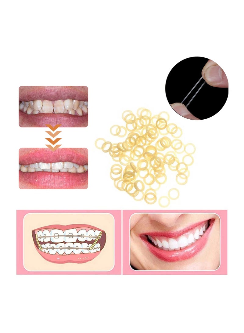 500 Pcs Orthodontic Elastic Rubber Bands Dental Rubber Bands for Dentist Clinic Orthodontic Supplies, for Dreadlocks, Hair, Braids, Fix Tooth Gap