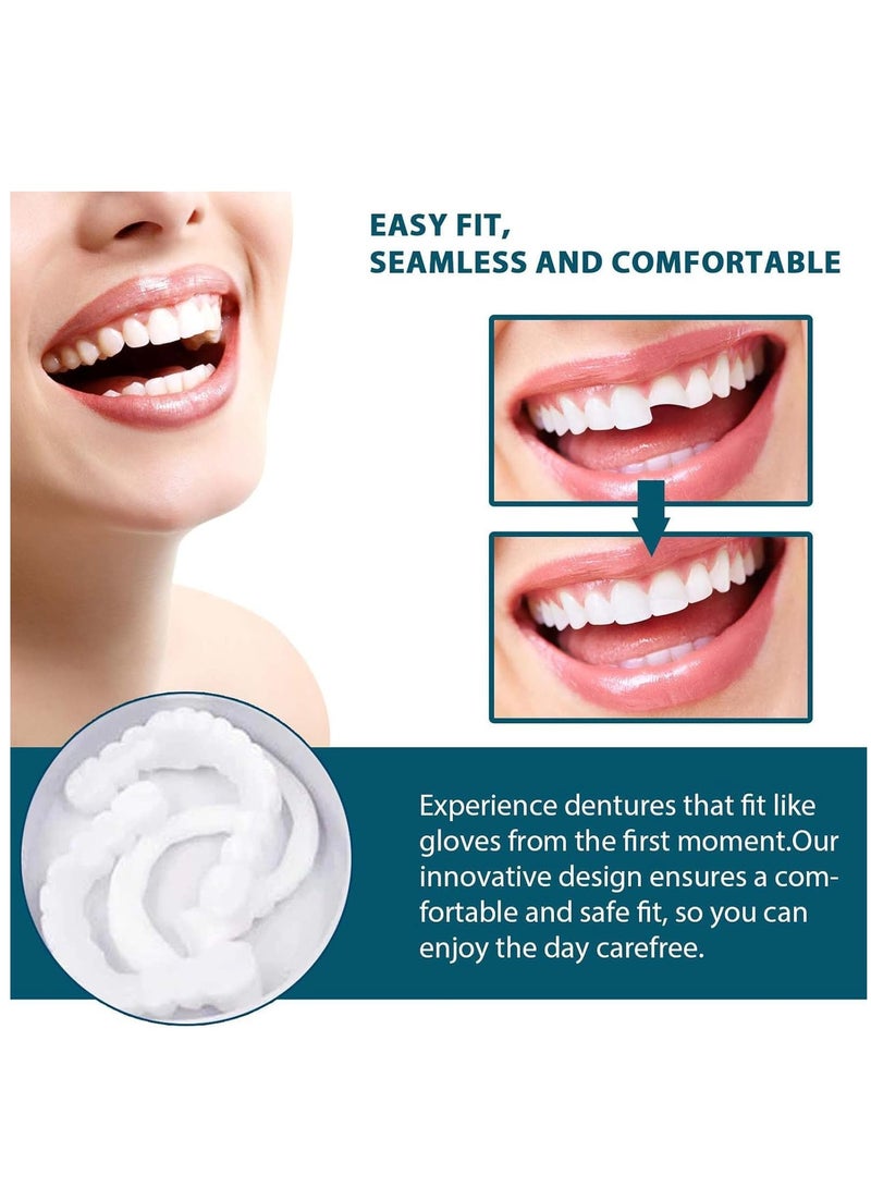 Temporary Veneers, 2 PCS Veneers Dentures Socket for Women and Men, Covering Imperfect Teeth, Nature and Comfortable Veneers to Regain Confident Smile