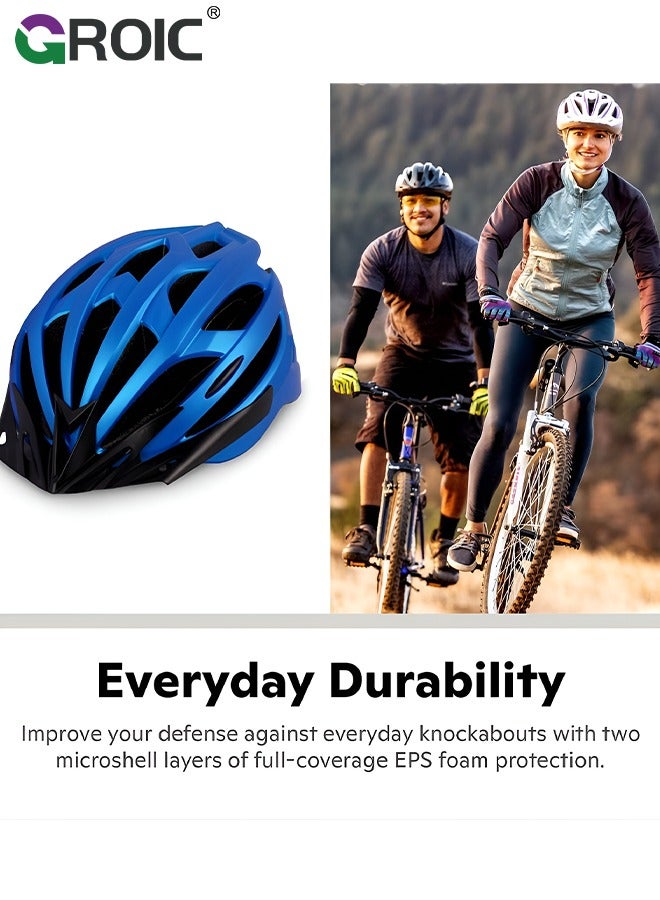 Bike Helmet, Bicycle Helmet for Men Women with Detachable Sun Visor Quick Release Strap Cycling Helmet Microshell Design Adjustable Size,Safety Protection Equipment