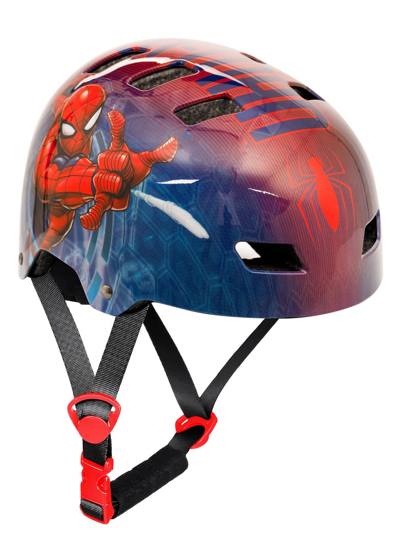 Spartan Marvel Spider-Man Kids Helmet | Adjustable Size M (50-52cm) | Ages 5+ | Bike, Skate, Scooter | Safe & Stylish