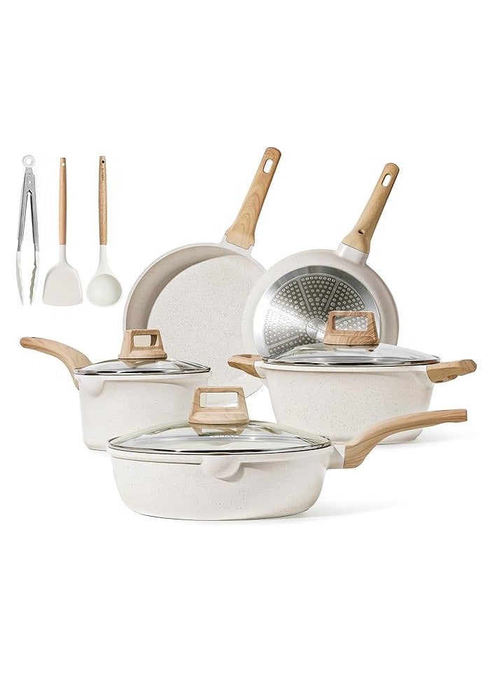 Nonstick Pots and Pans Set, Induction Cookware Set, Non Stick Set Combo, Cooking Set，Fry Pan Non Stick Combo Set, 11 Pieces
