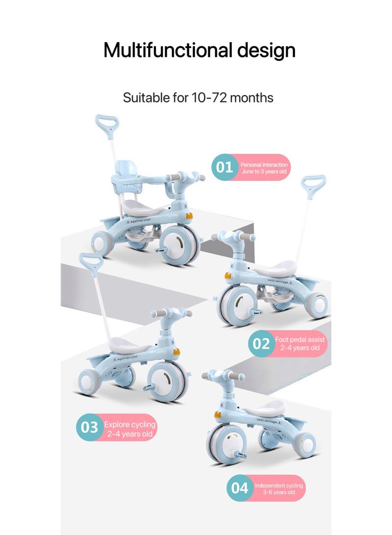 Children Tricycles Bicycles with Guardrail Stroller  for Toddler Boys and Girls 1-3 Years Old Baby