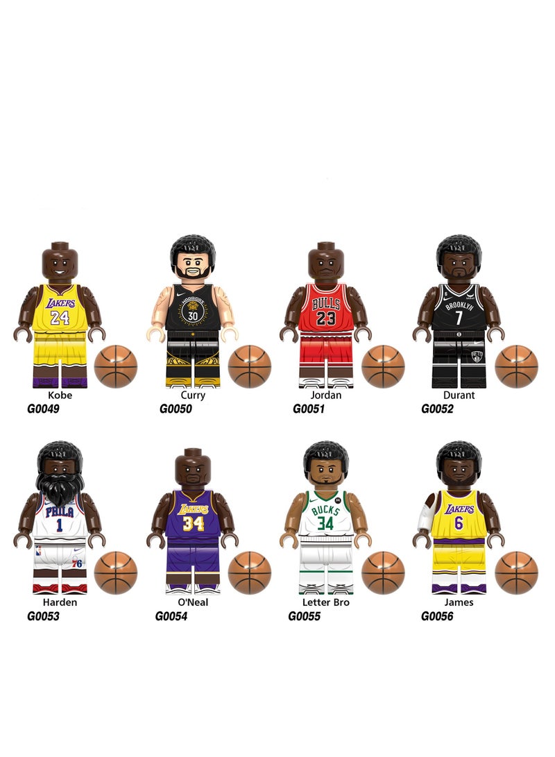 Basketball Game NBA Star Series Assembly Building Block Figurine Toys 8Pieces