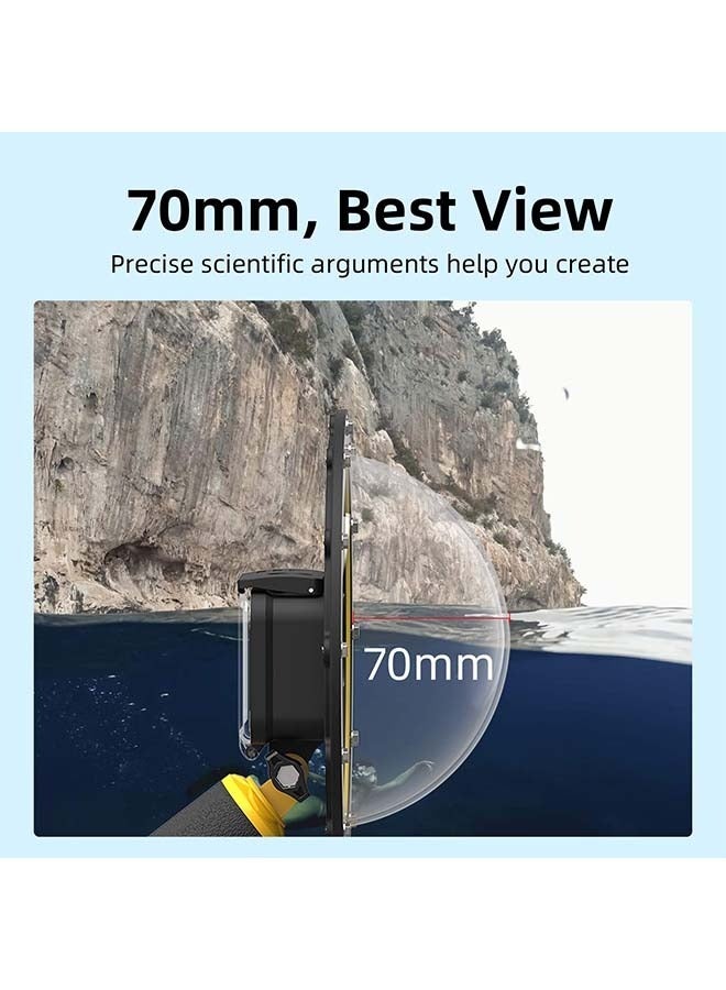 TELESIN Dome Port for GoPro Hero 12 Hero 11 Hero 10 Hero 9 Black, Waterproof Housing Case Underwater Diving Snorkeling Protector w Floating Handle Grip Hand Strap for Go Pro 12 11 10 9 Accessories