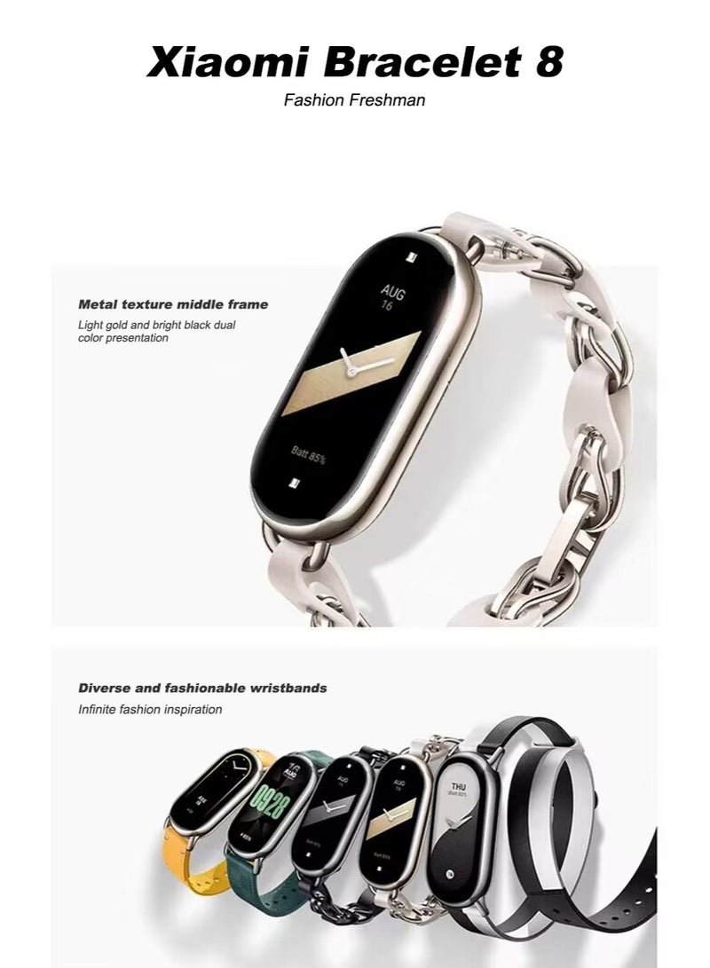 190 mAh Mi Band 8 Smart Bracelet AMOLED Screen Heart Rate Blood Oxygen Bluetooth Sport Watch Fitness Tracker Smart Watch Global Version Black