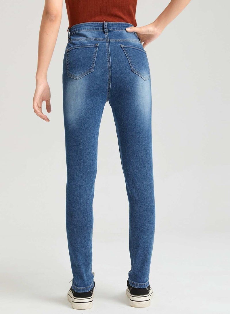 Teen Teen Girls High Waisted Ripped Skinny Jeans