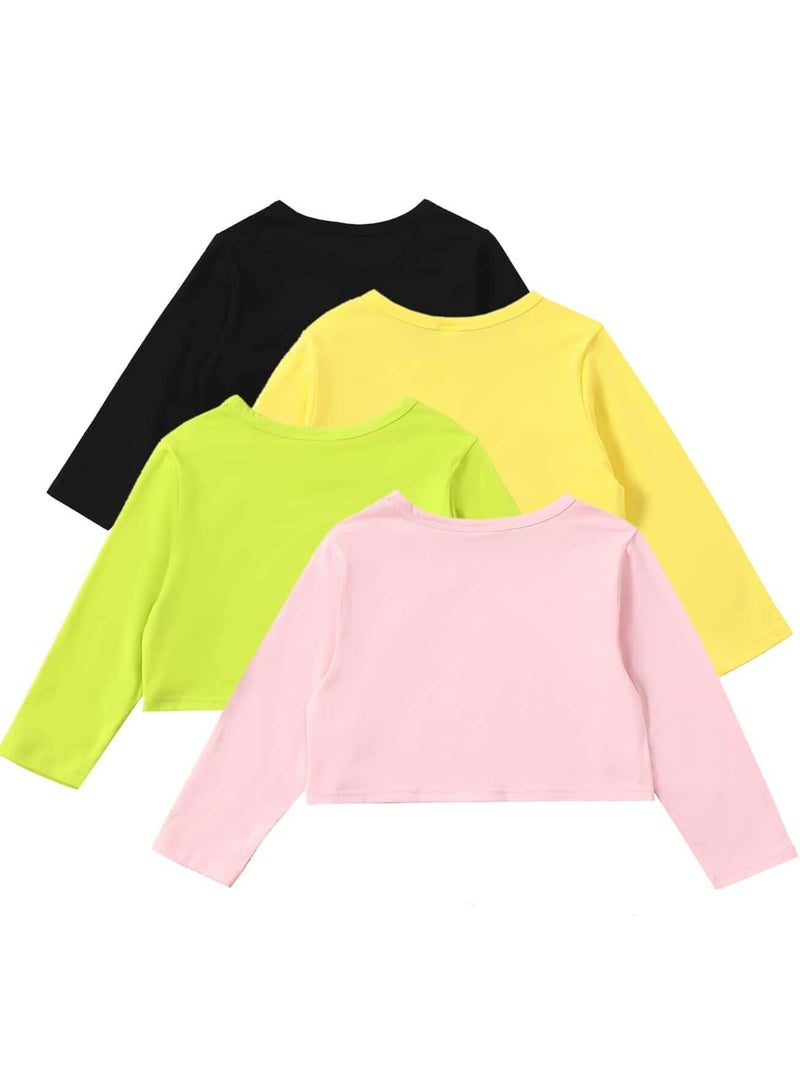 Toddler Girls 4pcs Solid Tee