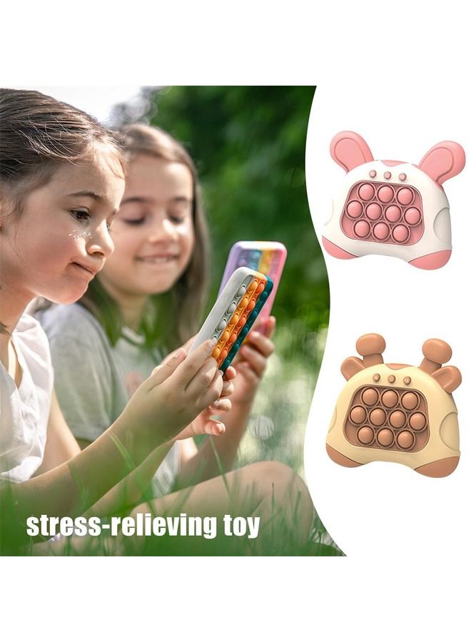 4 PCS Pop Push Bubble Game Toys For Kids And Pop Light Fidget Anti Stress Relief Game For Kids in Color Pink/White