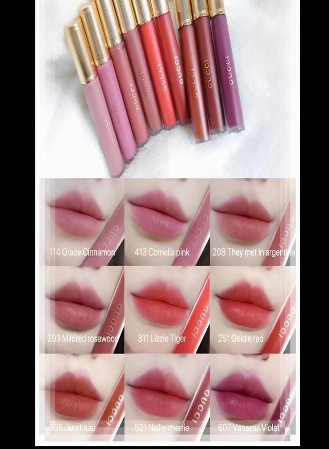 GUCCI Liquid Soft Matte Lipstick 607 Vanessa Violet 0.12 oz /6.5ml