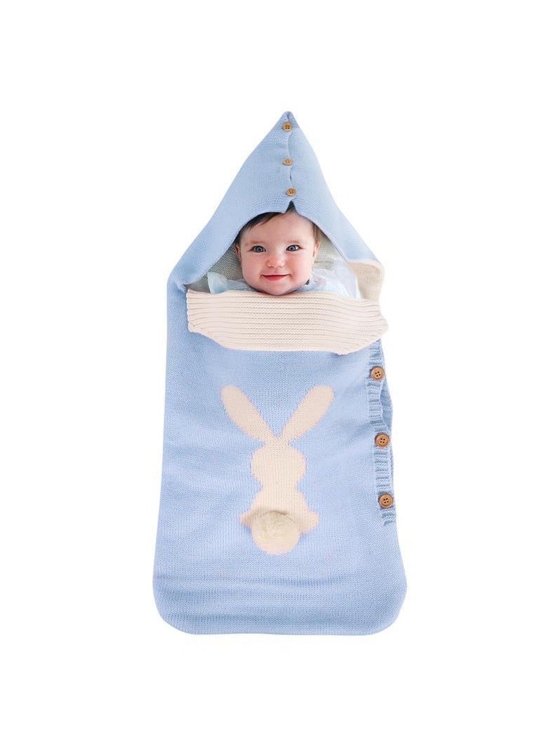Cozy Knitted Rabbit Button Baby Sleeping Bag