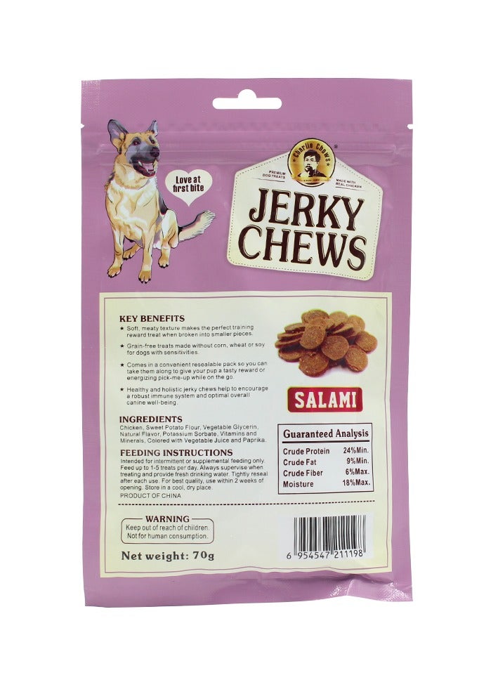 Charlie Jerky Chews Stick Salami Flavor Premium Dog Treats Pack of 5Bags