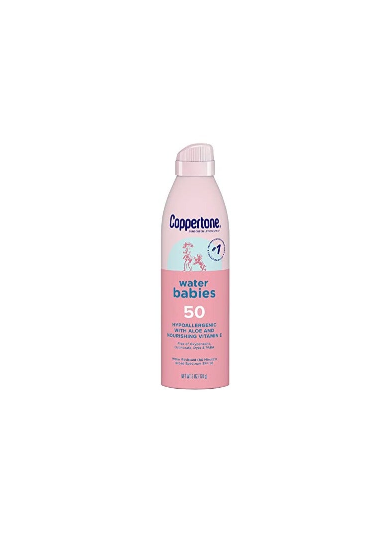 WATER BABIES 50 SUNSCREEN LOTION SPRAY 6 OZ