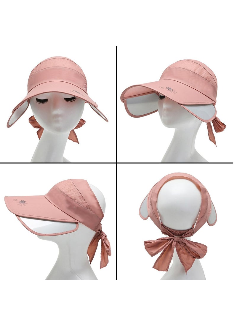 Wide Brim Visor Hat for Women, Golf Visor Cap Sun Protection Hat for Beach Garden Tennis Running Sunshade Hat