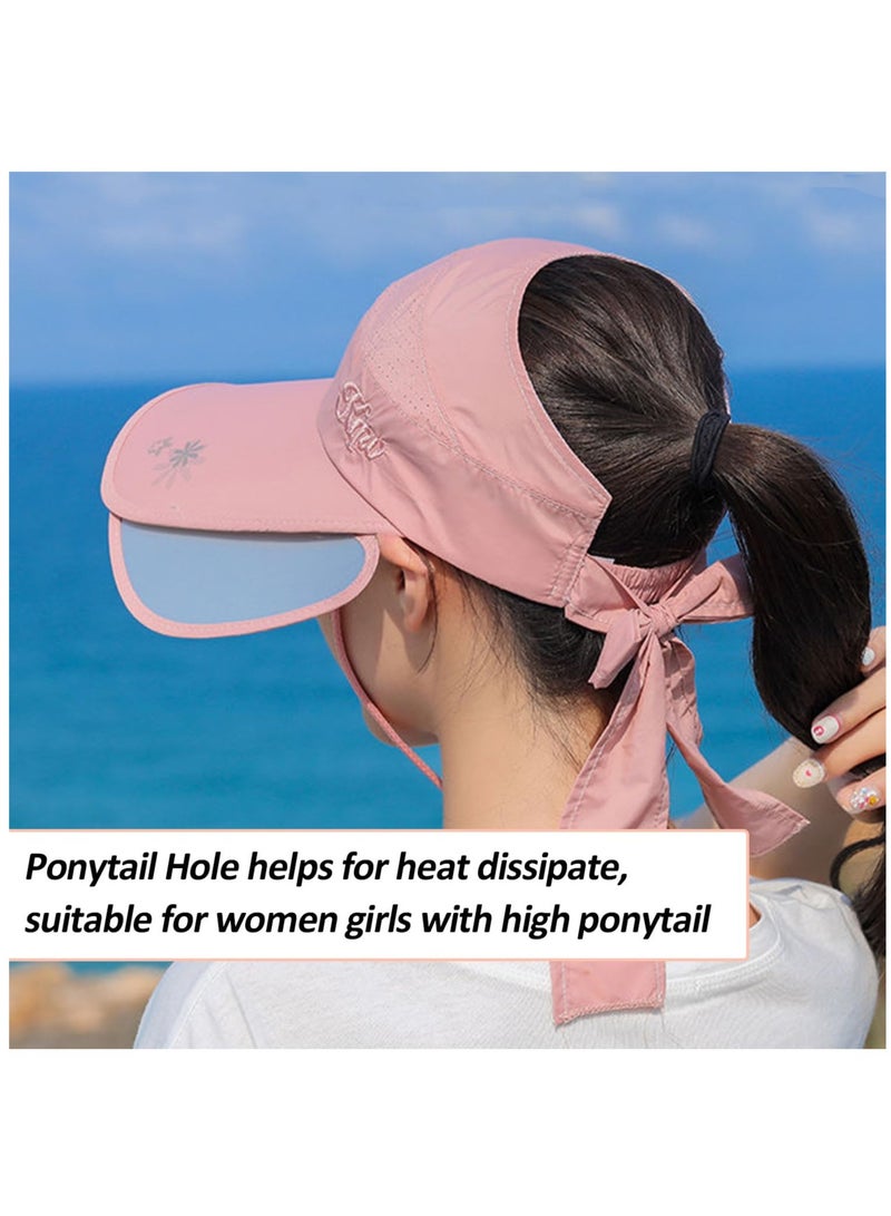 Wide Brim Visor Hat for Women, Golf Visor Cap Sun Protection Hat for Beach Garden Tennis Running Sunshade Hat