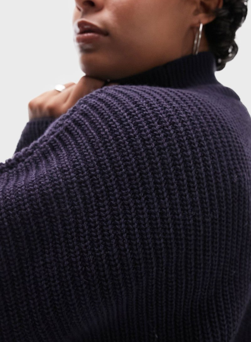 High Neck Knitted Sweater