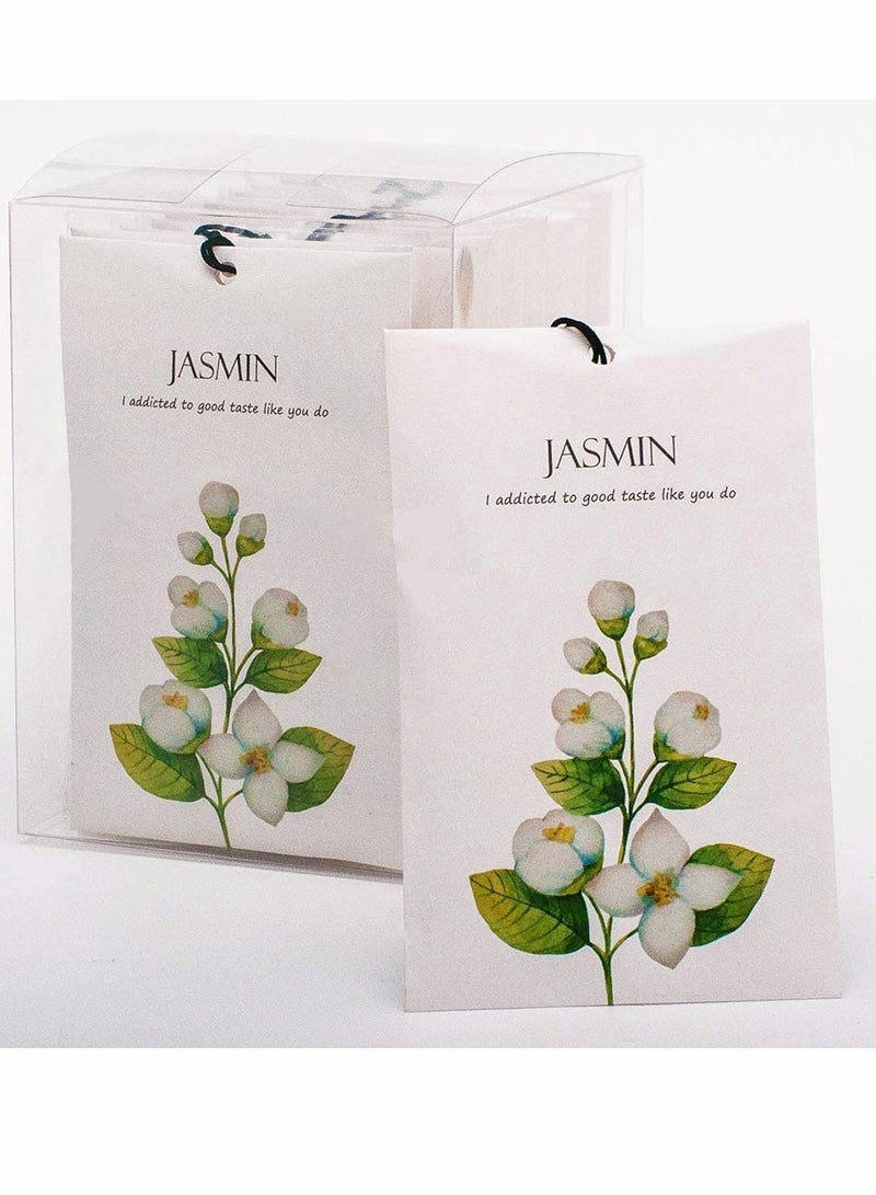 Jasmine Sachet 1Box 12Pcs Jasmine Dried Flower Bag Scent Sachet Drawer Freshener Jasmine Closet Air Freshener Scented Drawer Deodorizer Freshener for Drawers Closet Home Car Fragrance Product