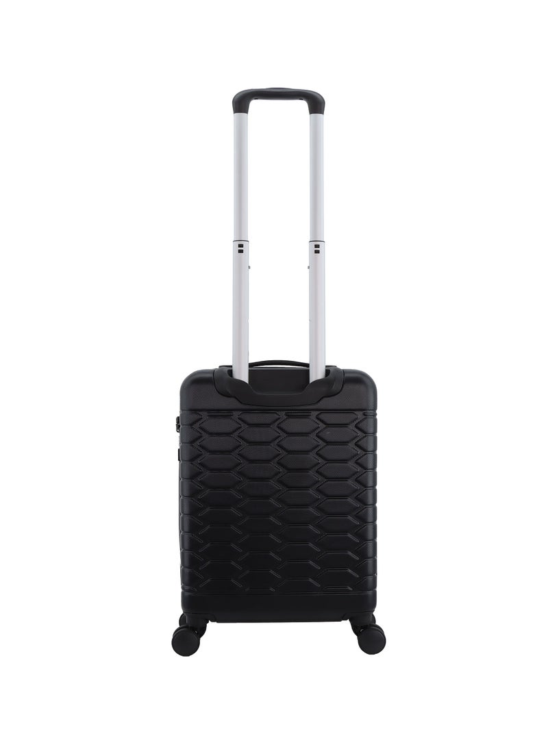 Discovery Reptile ABS Hardshell Small Cabin Carry-On Luggage Black, Durable Lightweight Suitcase, 4 Double Wheel With TSA Lock Trolley Bag (20 Inch).