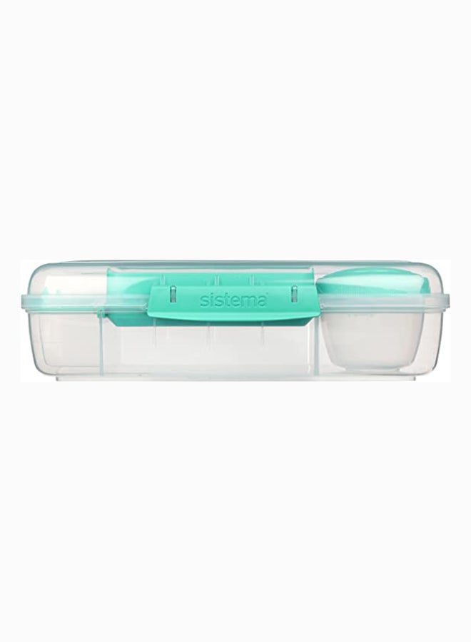 Sistema 1.76 Liter Teal Bento Box : Portable Meal Container, On-The-Go Launch Box, Meal Prep Container, Lunchbox With Compartments, Food Storage Solution - Leak-proof - Portable - BPA-free