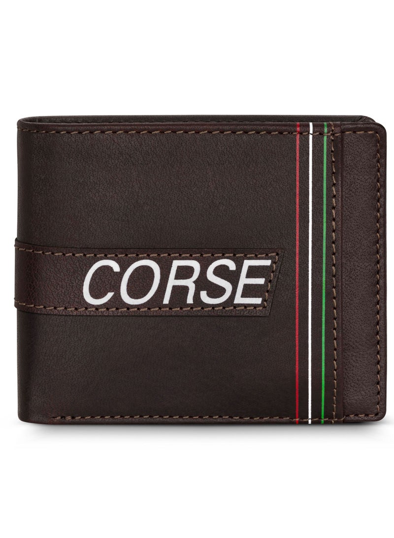 Ducati Corse Stile Brown Genuine Leather Wallet For Men - DTLGW2200601
