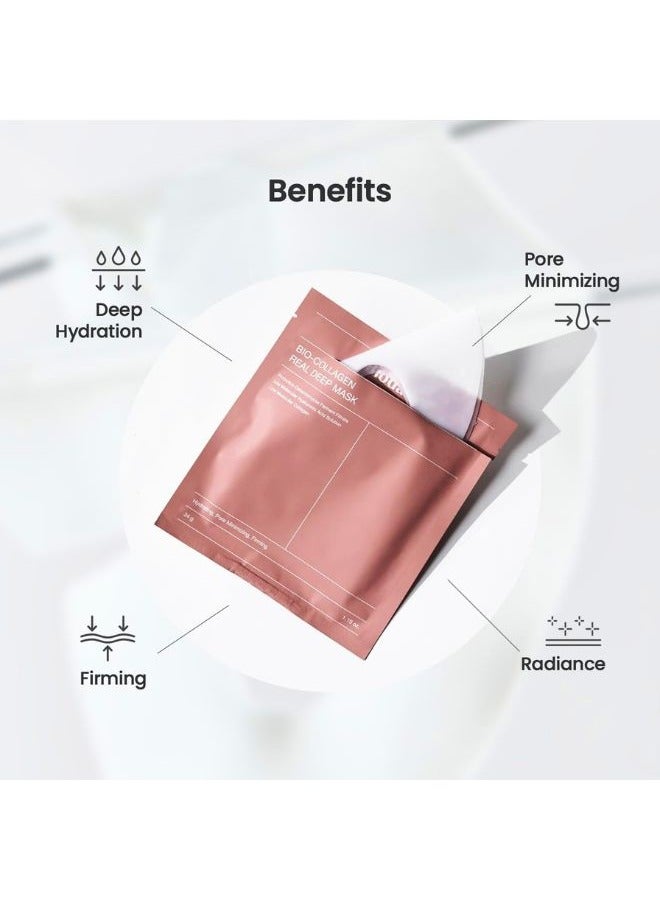 Bio-Collagen Real Deep Mask 34g x 4ea, Hydrating Overnight Mask Pore Minimizing