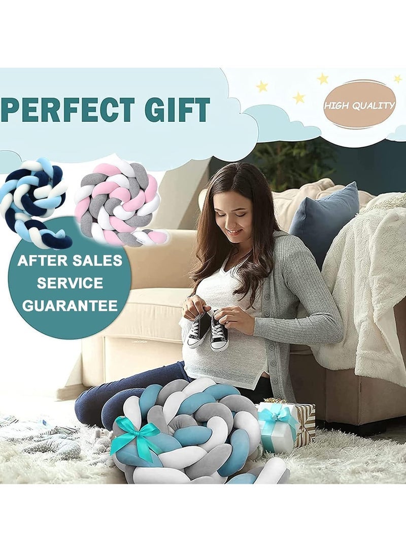 Shares Braided Cot Bumper Cushion Soft Knot Pillow Cot, Braided Pillows Knotted Cot Bumper 2m