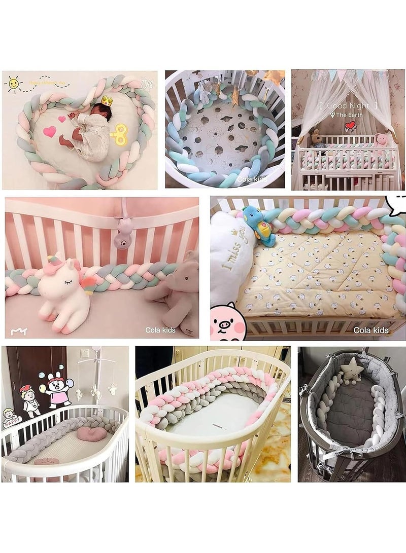 Shares Braided Cot Bumper Cushion Soft Knot Pillow Cot, Braided Pillows Knotted Cot Bumper 2m