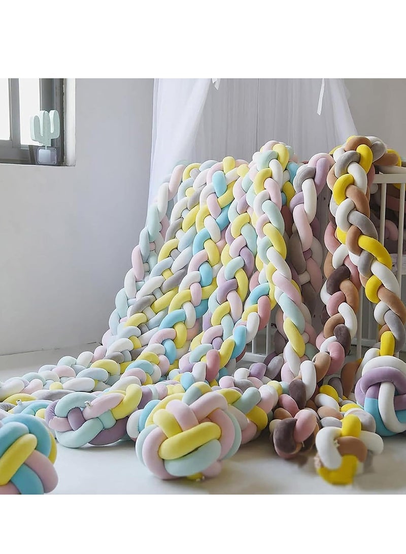 Shares Braided Cot Bumper Cushion Soft Knot Pillow Cot, Braided Pillows Knotted Cot Bumper 2m
