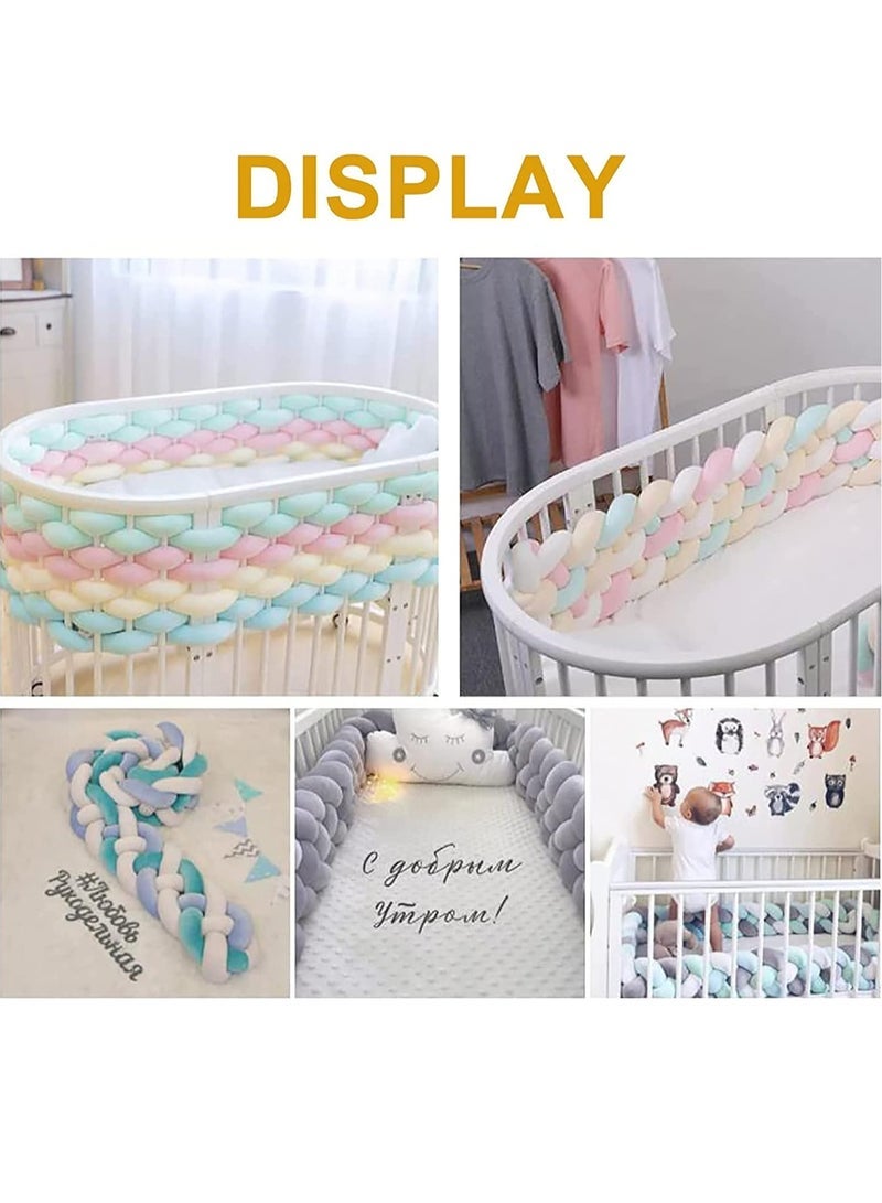 Shares Braided Cot Bumper Cushion Soft Knot Pillow Cot, Braided Pillows Knotted Cot Bumper 2m