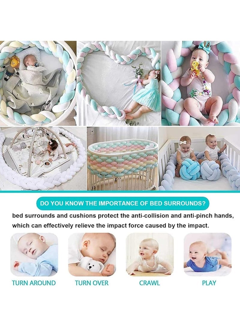 Shares Braided Cot Bumper Cushion Soft Knot Pillow Cot, Braided Pillows Knotted Cot Bumper 2m