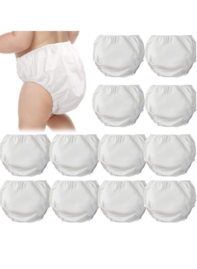 12 Pairs Baby Potty Training Pants, Waterproof Plastic Pants for Toddlers Plastic Diaper Covers