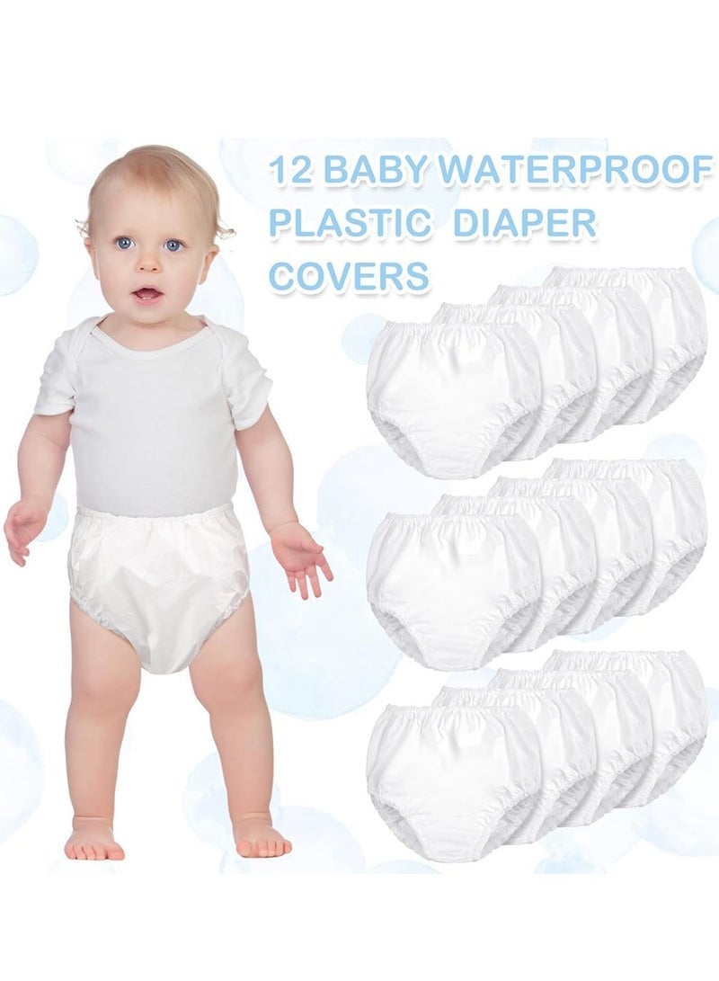 12 Pairs Baby Potty Training Pants, Waterproof Plastic Pants for Toddlers Plastic Diaper Covers