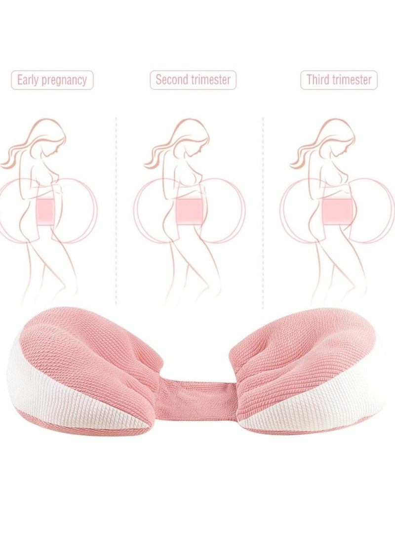 Pillow for Sleeping,Body Pillow for Pregnant Women Maternity Pillow Wedge,Detachable and Adjustable Double-Sided with Pillow Cover Support for Pregnancy Belly/Back Support(Pink)